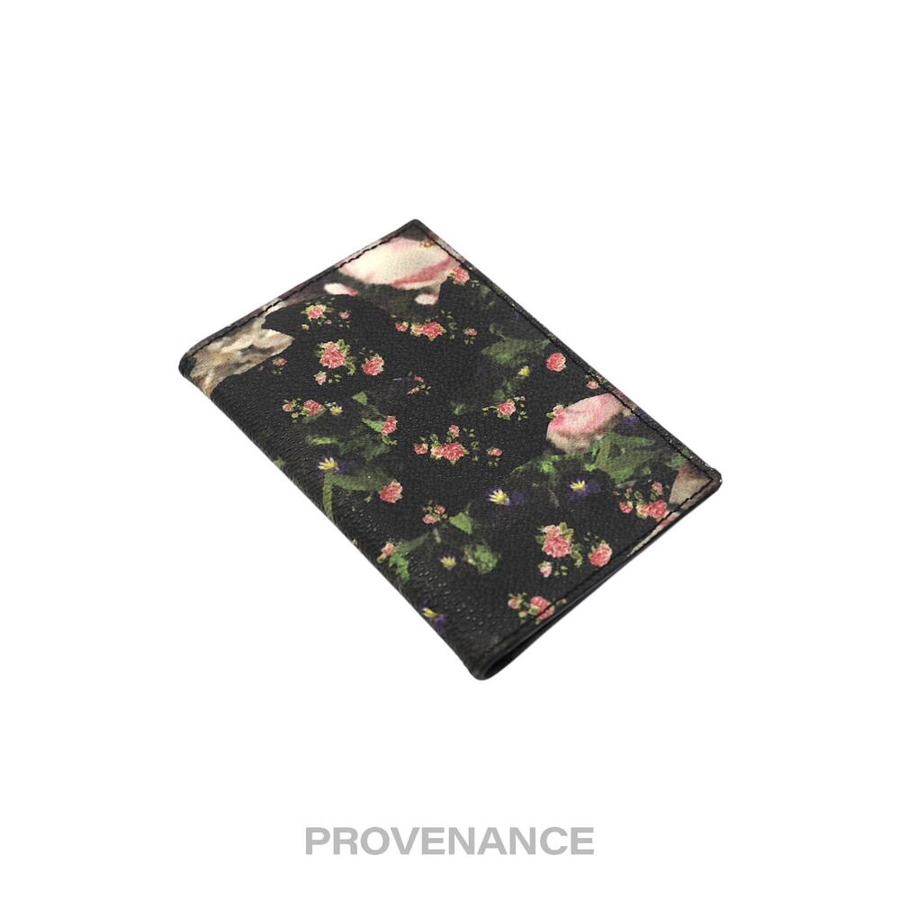 🔴 Givenchy Card Holder Wallet - Floral Black Leather - Picture 3 of 5